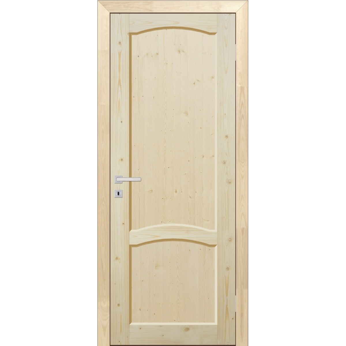 Дверь межкомнатная глухая 90x200 см, массив хвои, цвет натуральный