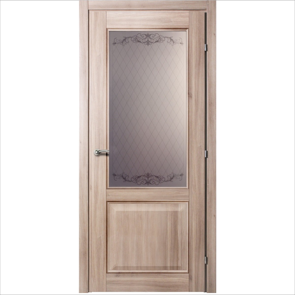 Дверь межкомнатная остеклённая с замком в комплекте Катрин 70x200 см CPL цвет акация
