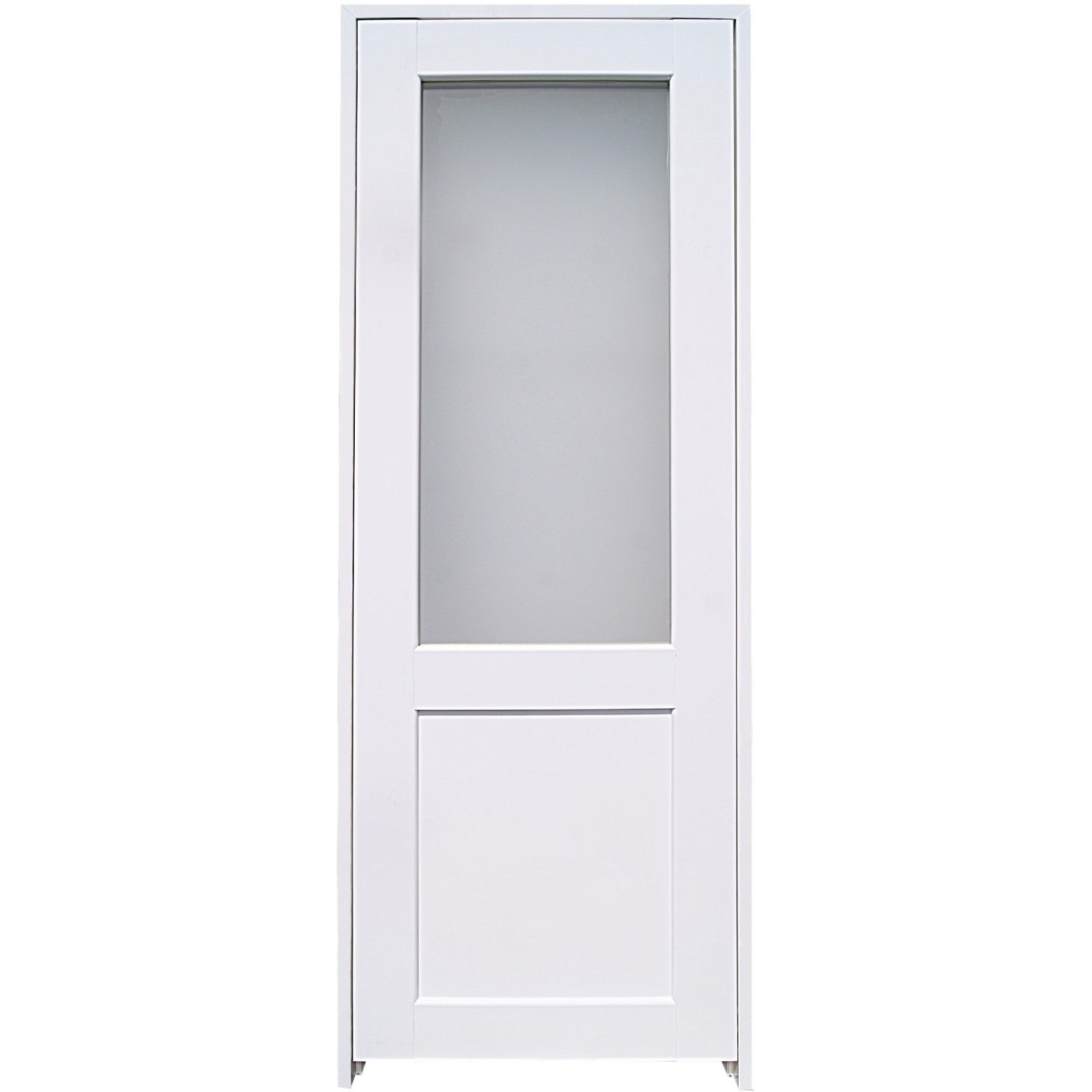 Блок дверной остеклённый с замком и петлями в комплекте Акваплюс 70x200 см ПВХ