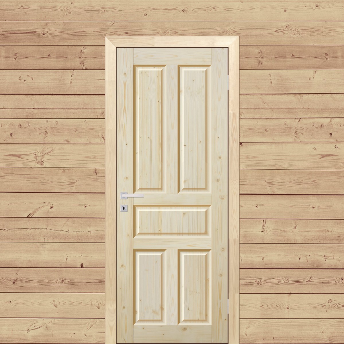 Дверь межкомнатная глухая Кантри 90x200 см, массив хвои, цвет натуральный