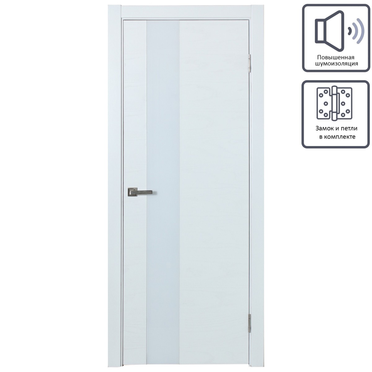 Дверь межкомнатная остеклённая шпон Модерн 90x200 см цвет белый ясень