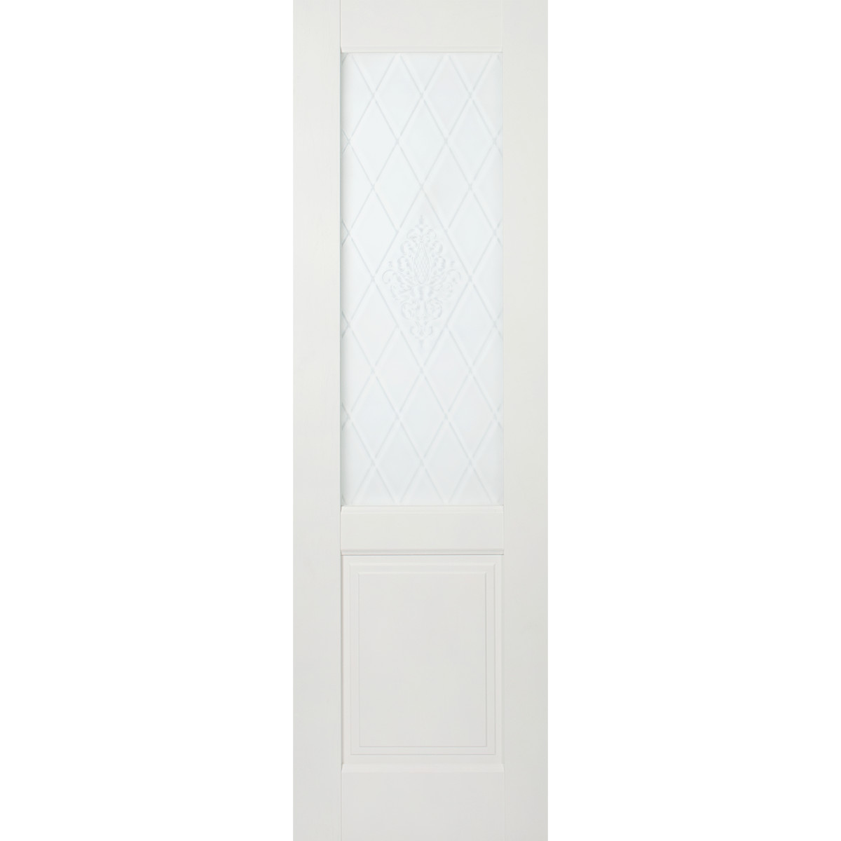 Дверь межкомнатная остеклённая Кристал 60x200 см цвет пломбир