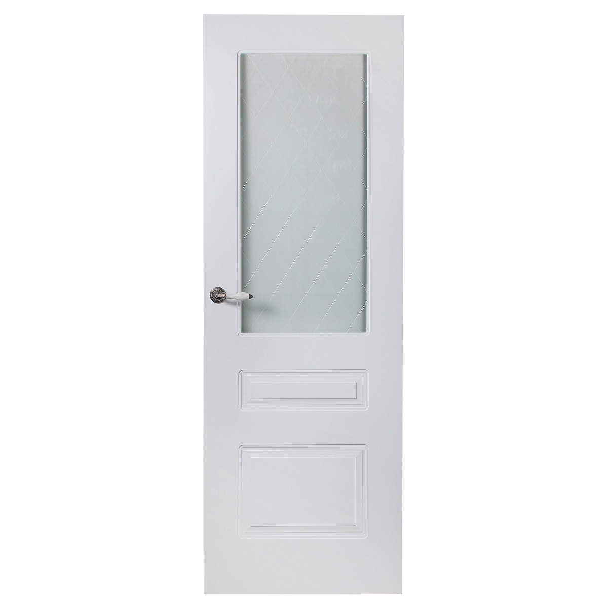 Дверь межкомнатная остеклённая Роялти 80x200 см цвет белый