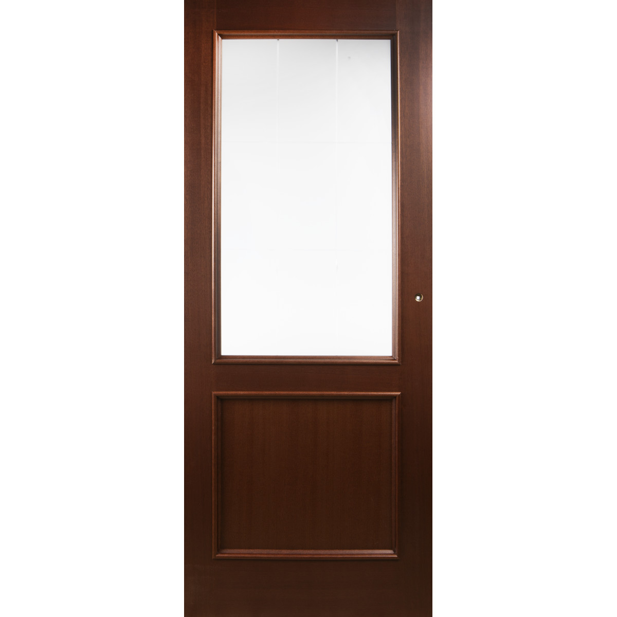 Дверь межкомнатная остеклённая шпонированное Этерно 60x200 см цвет итальянский орех