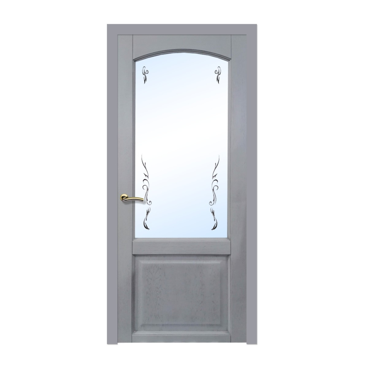 Дверь межкомнатная остеклённая 819 80x200 см, шпон, цвет дуб серая патина