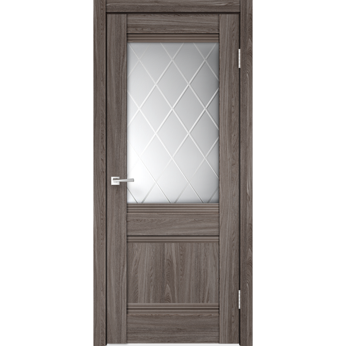 Дверь межкомнатная остеклённая с замком и петлями в комплекте «Тоскана» 60x200 см цвет ясень анкор