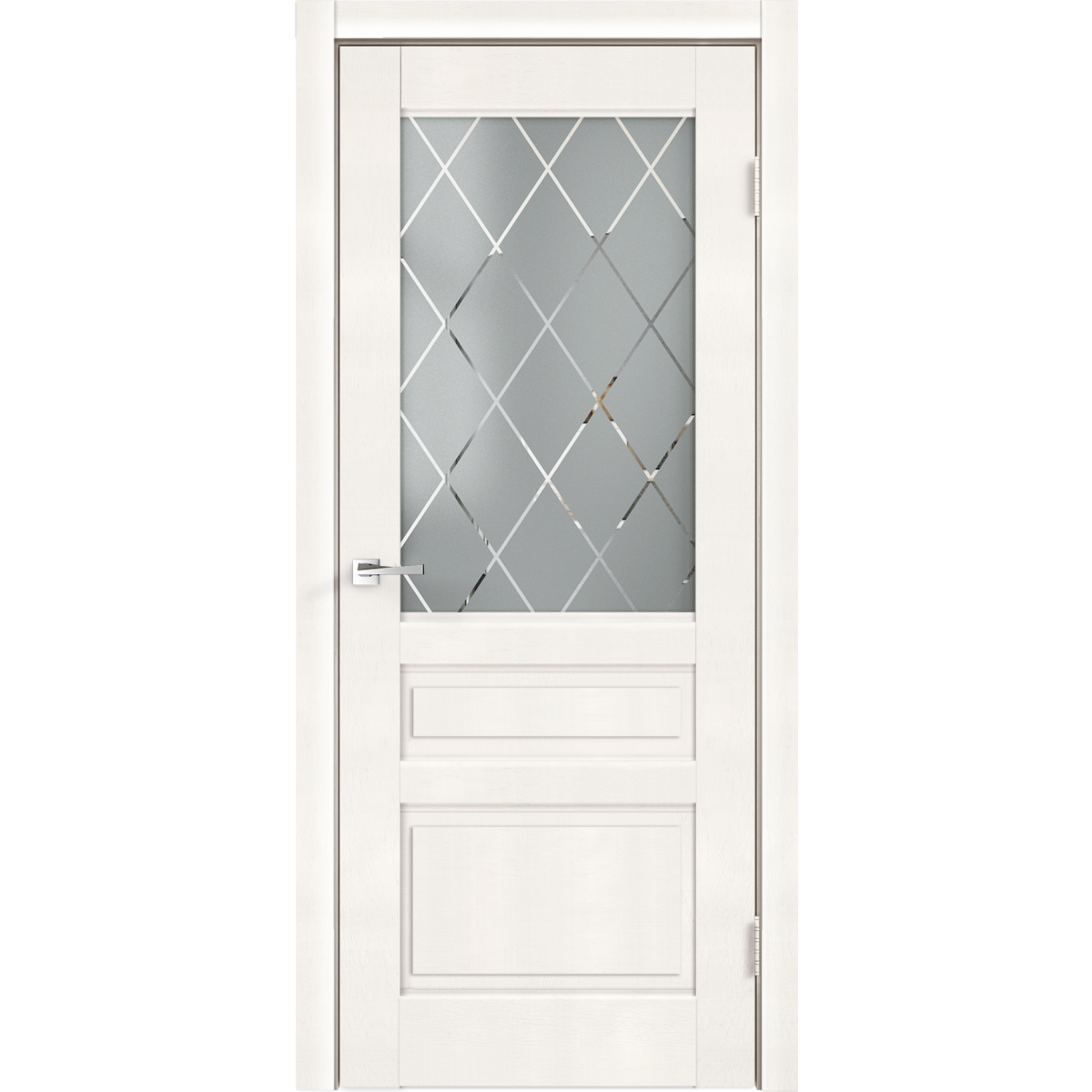Дверь межкомнатная остеклённая «Летиция» 90x200 см, ПВХ, цвет дуб пломбир, с фурнитурой