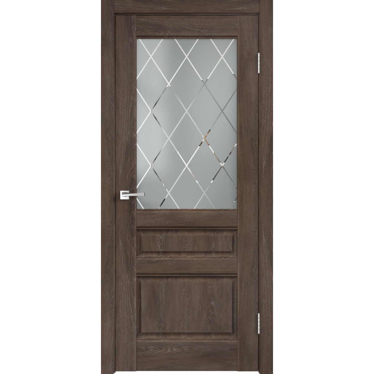 Дверь межкомнатная остеклённая «Летиция» 60x200 см, ПВХ, цвет дуб корица, с фурнитурой