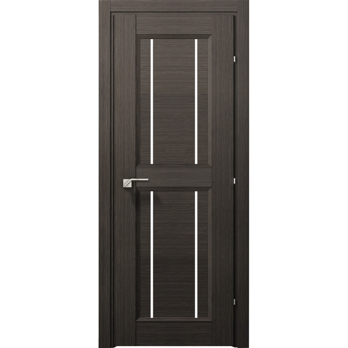 Дверь межкомнатная остеклённая с замком в комплекте Саратога 90x200 см ламинация цвет чёрный дуб