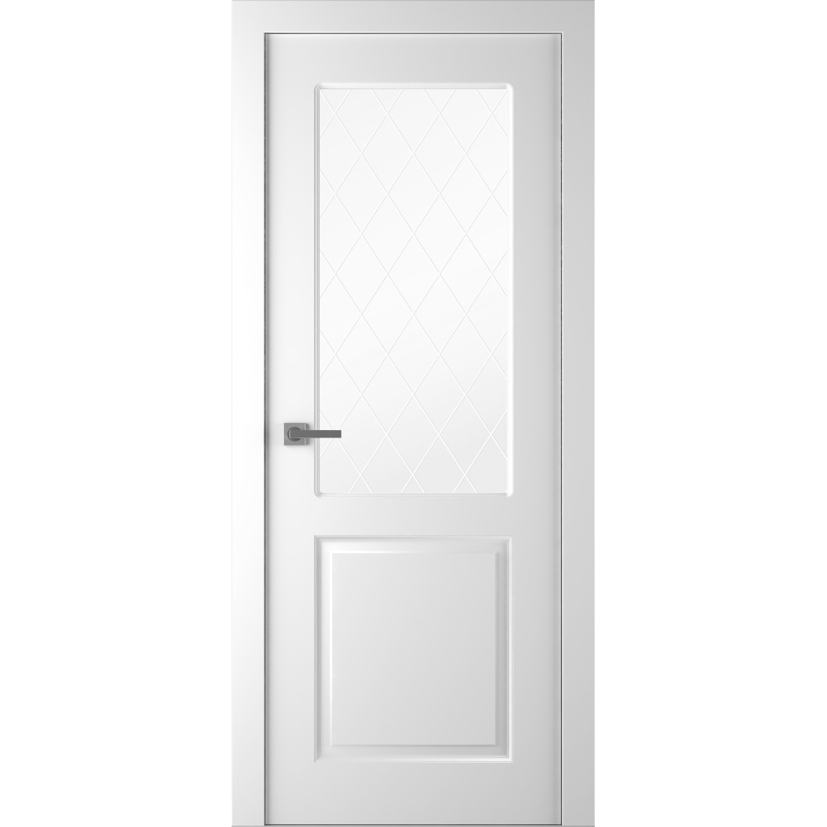 Дверь межкомнатная остеклённая Австралия, 200x90 см, эмаль, цвет белый, с фурнитурой