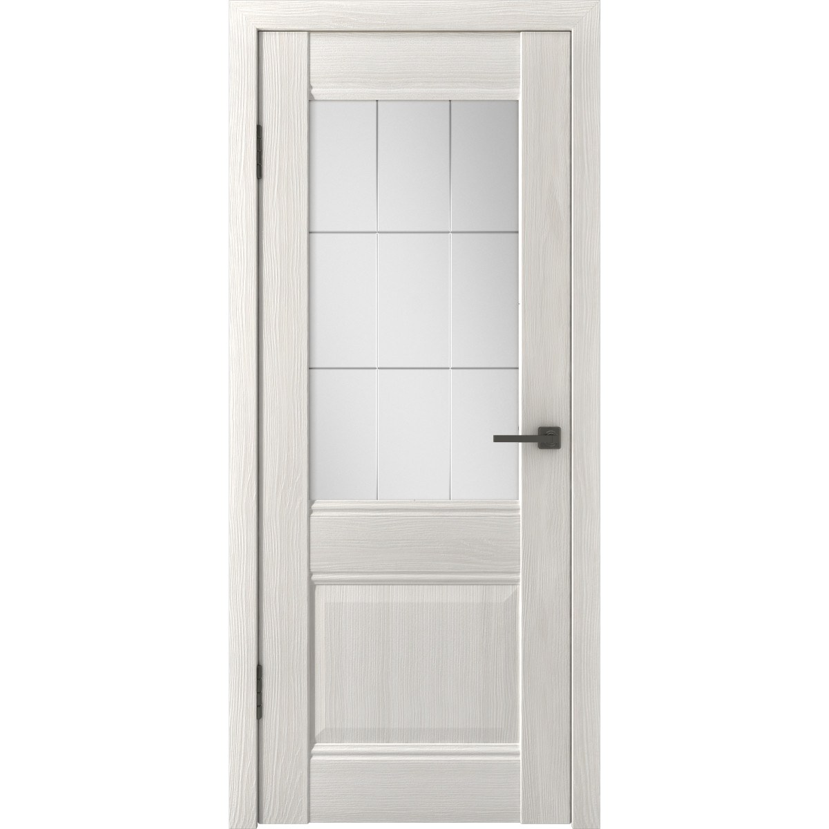Дверь межкомнатная остеклённая с замком и петлями в комплекте Классик 2 60x200 см ПП цвет белёный дуб