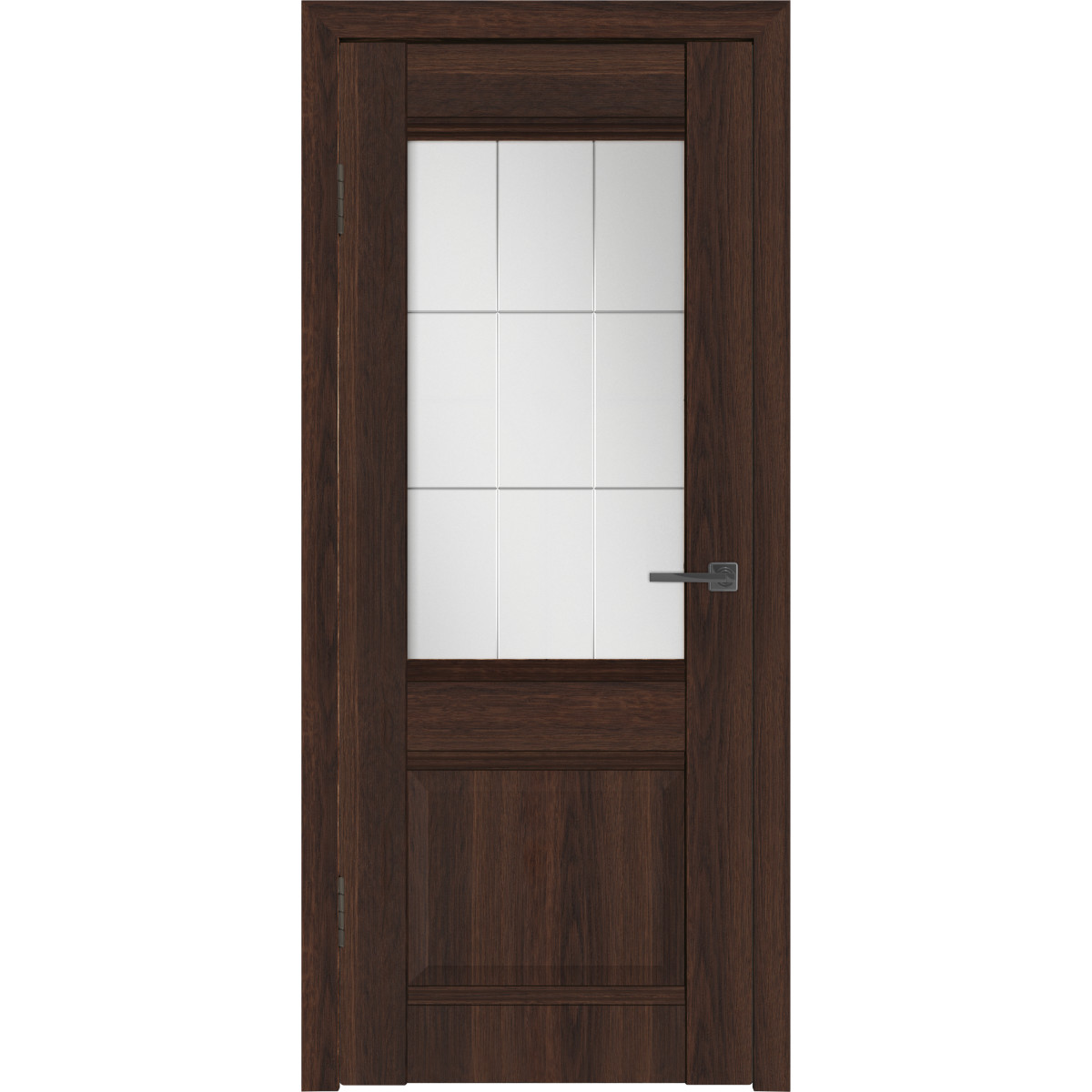 Дверь межкомнатная остекленная с замком и петлями в комплекте Классик 2 60x200 см ПВХ цвет каштан