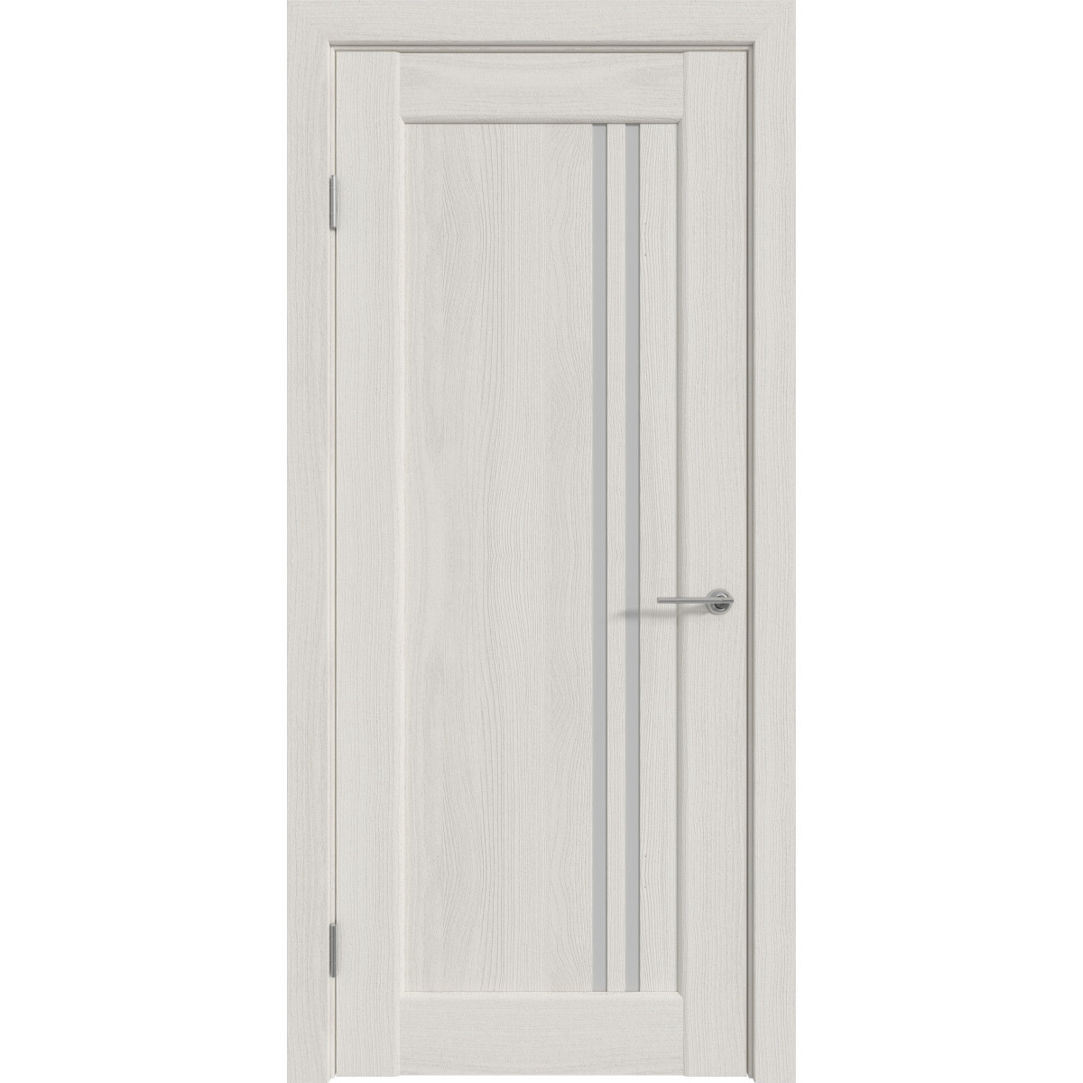 Дверь межкомнатная остеклённая с замком и петлями в комплекте Дельта вертикальная 60x200 см ПВХ цвет белёный дуб