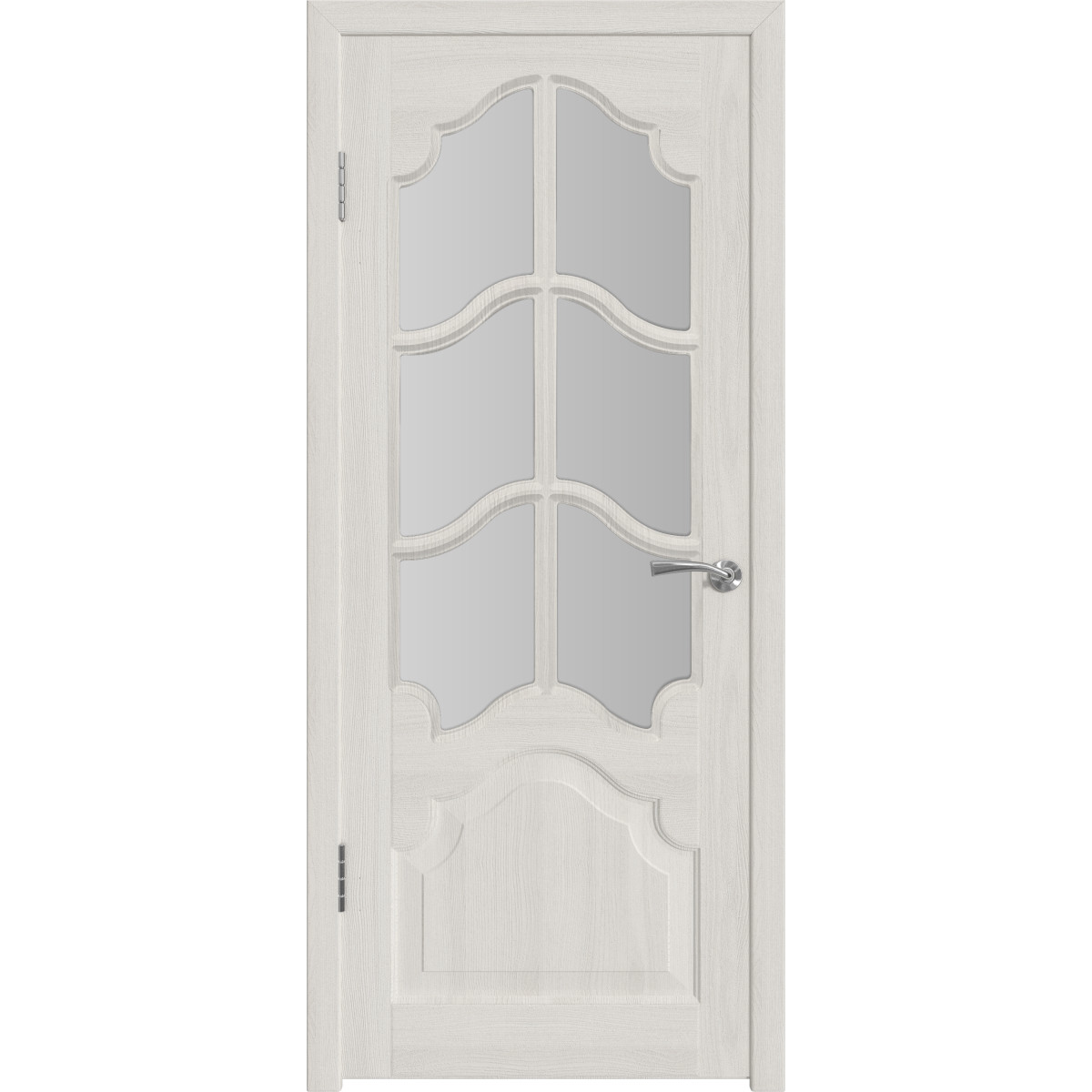Дверь межкомнатная остеклённая с замком и петлями в комплекте Венеция 60x200 см ПП цвет белёный дуб
