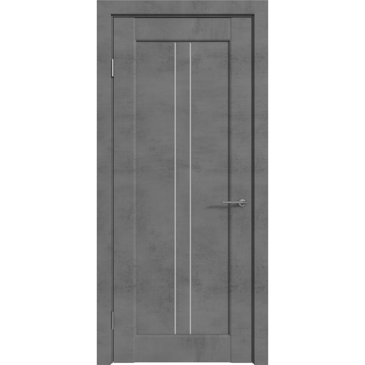 Дверь межкомнатная остекленная с замком и петлями в комплекте Сиэтл 80x200 см ПВХ цвет лофт темный