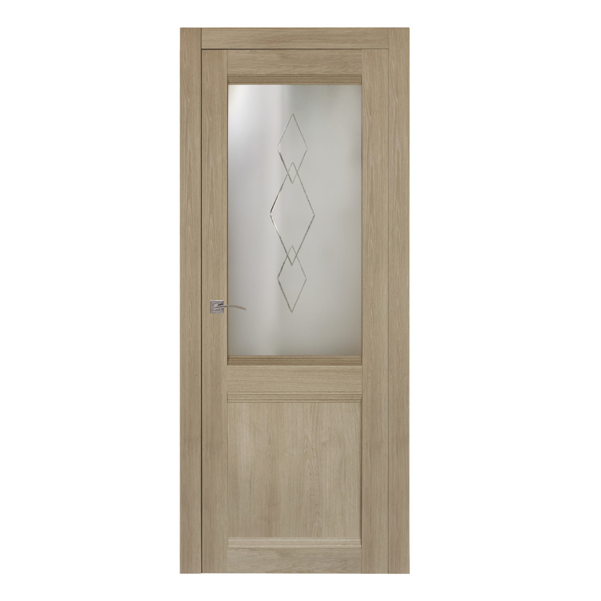 Дверь межкомнатная остеклённая Арагона 60х200 см цвет дуб тёрнер с фурнитурой