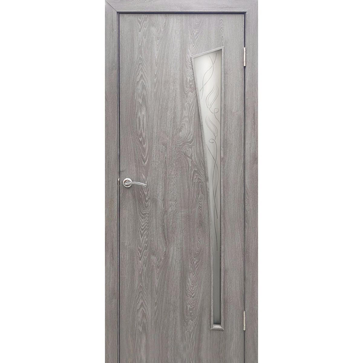 Дверь межкомнатная остекленная ламинированное Белеза 60х200 см цвет тернер серый
