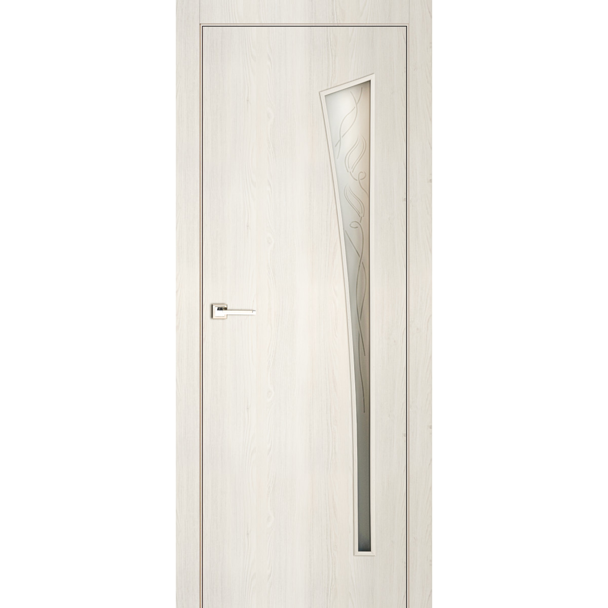 Дверь межкомнатная остекленная ламинированная Белеза 90х200 см цвет тернер белый