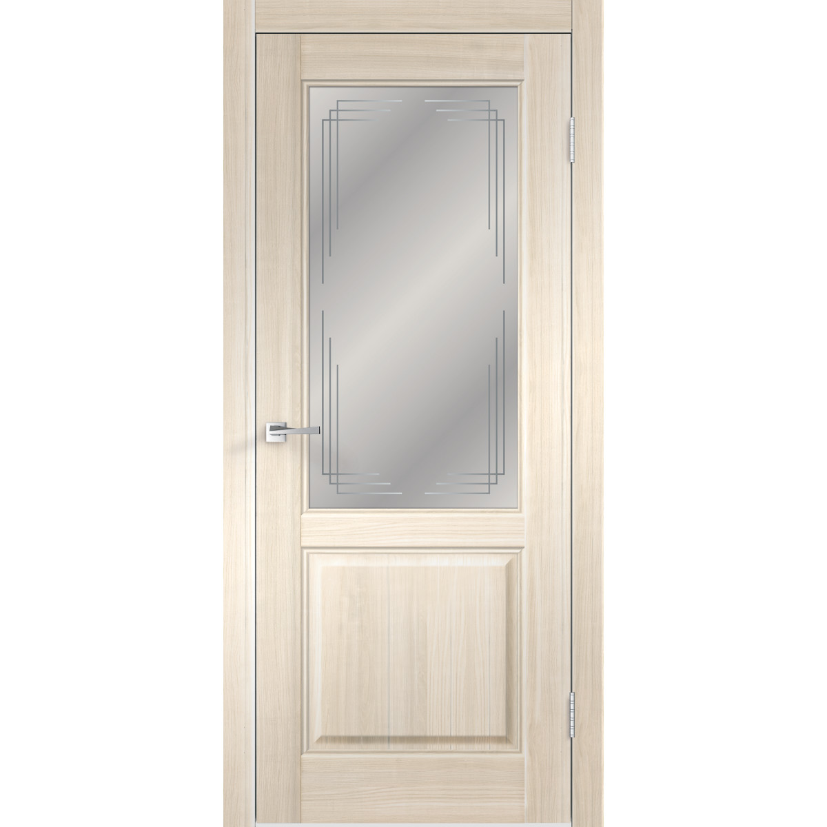 Дверь межкомнатная остеклённая Вилла 2Р 60х200 см с фурнитурой, ПВХ, цвет японский ясень