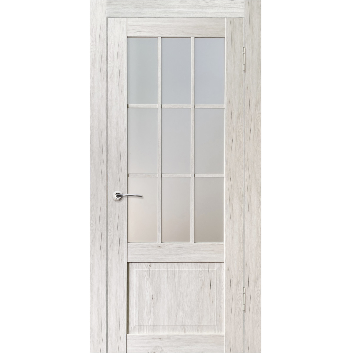 Дверь межкомнатная остеклённая Амелия 90х200 см с фурнитурой, ПВХ, цвет рустик серый