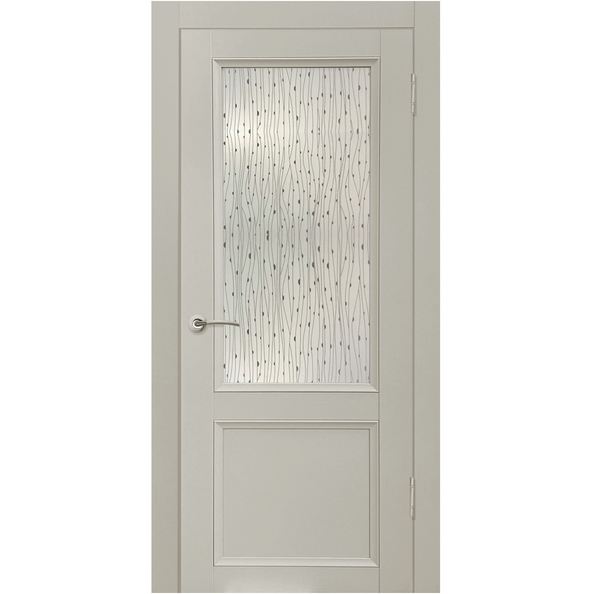 Дверь межкомнатная остеклённая с замком и петлями в комплекте Рондо 70x200 см Hardflex цвет серый жемчуг
