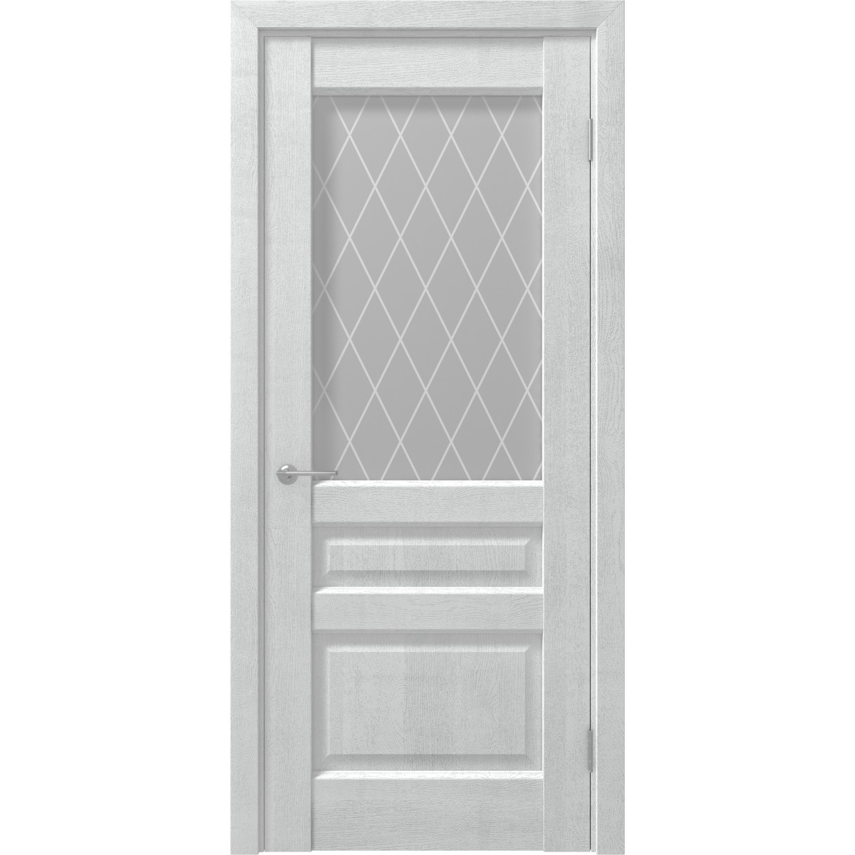Дверь межкомнатная остеклённая с замком и петлями в комплекте Artens Магнолия 80x200 см ПВХ цвет айсберг